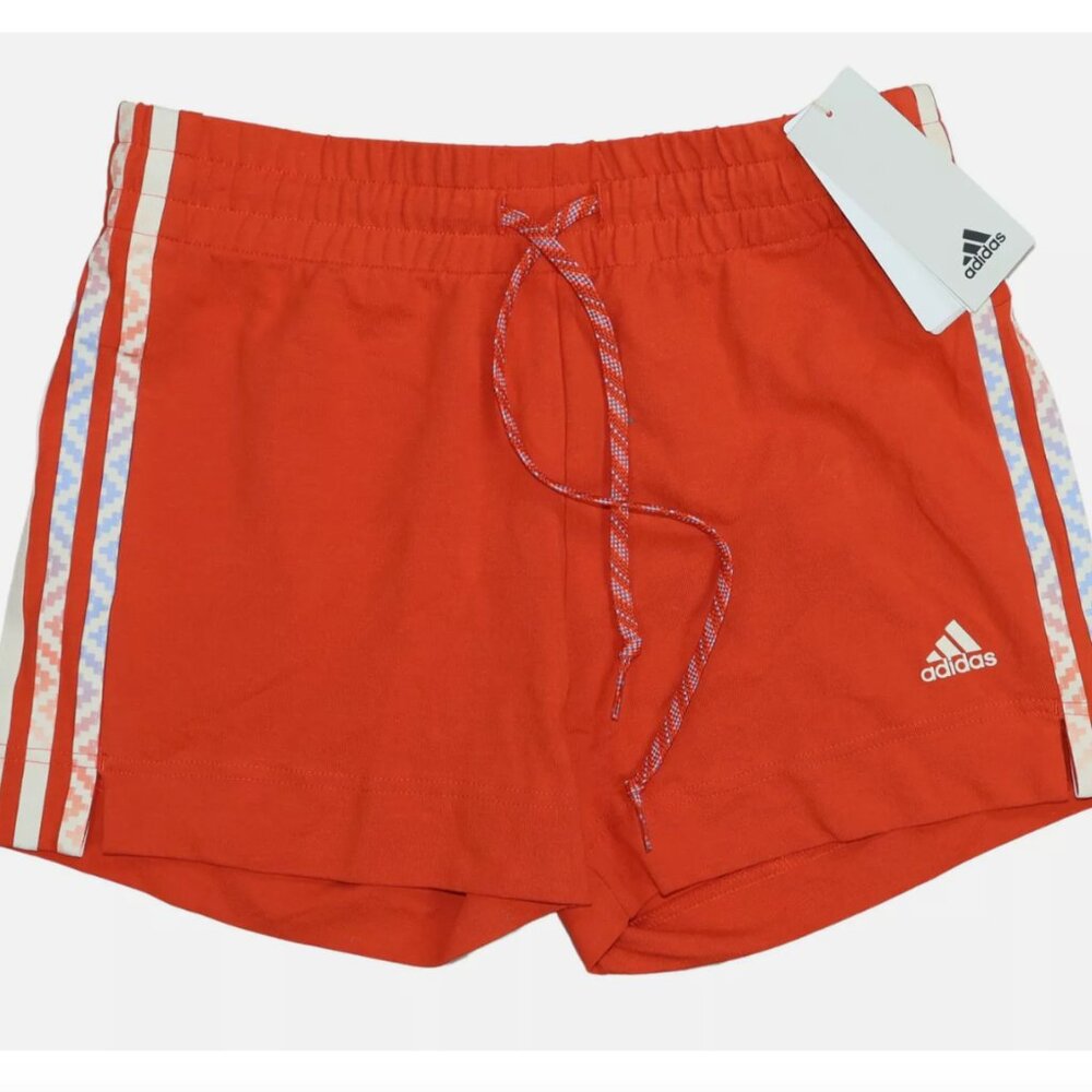 Adidas 3-Stripe Red Woven Shorts – Size L, NWT